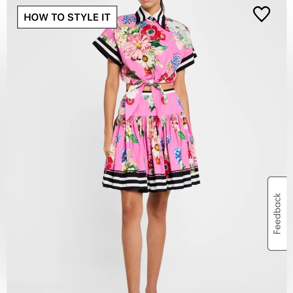 Dolce& GABBANA floral flare striped mini skirt - Picture 2 of 2